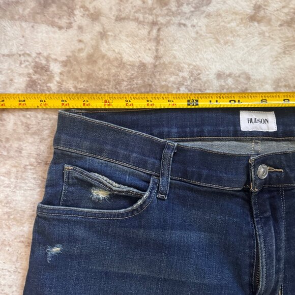 Hudson Jeans Ace Skinny Stretch Denim Blue Jeans w/ Light Distressing, 36 - Picture 4 of 6